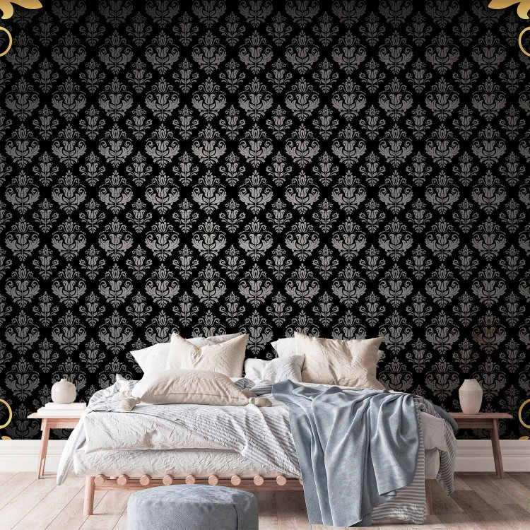 Wall Mural Luxury retro glamour - gold and black patterned background with ornaments 97111 additionalImage 2