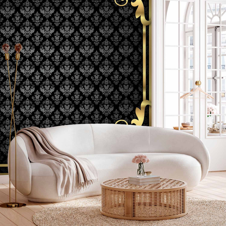 Wall Mural Luxury retro glamour - gold and black patterned background with ornaments 97111