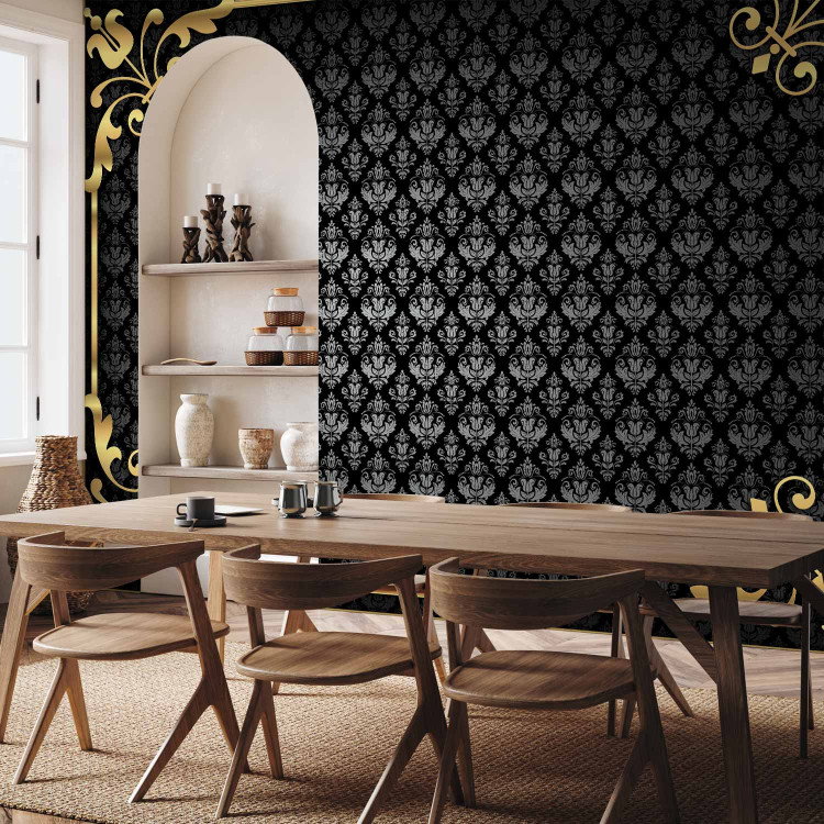 Wall Mural Luxury retro glamour - gold and black patterned background with ornaments 97111 additionalImage 4