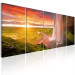 Canvas Art Print Sunny Waterfall (5-piece) - Landscape with Sunset in Mountains 105621 additionalThumb 2