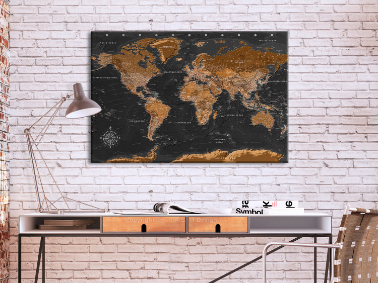 Cork Pinboard Brown World Map [Cork Map - French Text] 105921 additionalImage 4