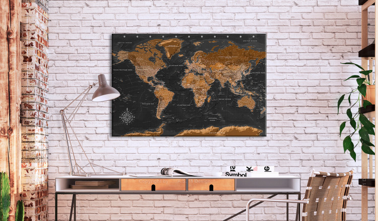 Cork Pinboard Brown World Map [Cork Map - French Text] 105921 additionalImage 3