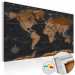 Cork Pinboard Brown World Map [Cork Map - French Text] 105921