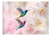 Photo Wallpaper Coloured hummingbirds - motif of birds collecting nectar from lily flowers 107621 additionalThumb 1
