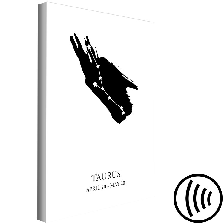 Canvas Print Zodiac Sign Taurus (1-Piece) - Black and White Graphic Design 114821 additionalImage 6
