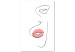 Canvas Woman's Lips (1-part) - Black and White Outline of a Delicate Face 115221