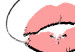 Canvas Woman's Lips (1-part) - Black and White Outline of a Delicate Face 115221 additionalThumb 4