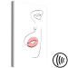 Canvas Woman's Lips (1-part) - Black and White Outline of a Delicate Face 115221 additionalThumb 6