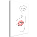 Canvas Woman's Lips (1-part) - Black and White Outline of a Delicate Face 115221 additionalThumb 2