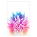 Poster Colorful Pineapple - composition with a tropical fruit on an explosion of colors background 115321