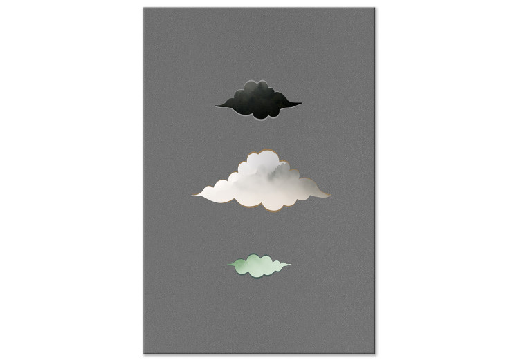Canvas Art Print Abstract clouds - various, colorful clouds on a gray background 118121