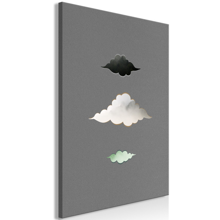 Canvas Art Print Abstract clouds - various, colorful clouds on a gray background 118121 additionalImage 2