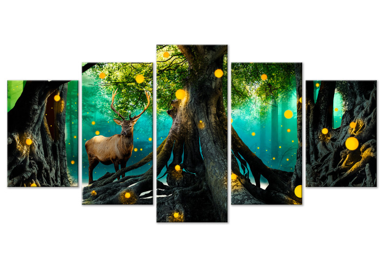 Canvas Print Enchanted Forest (5 Parts) Wide 118421