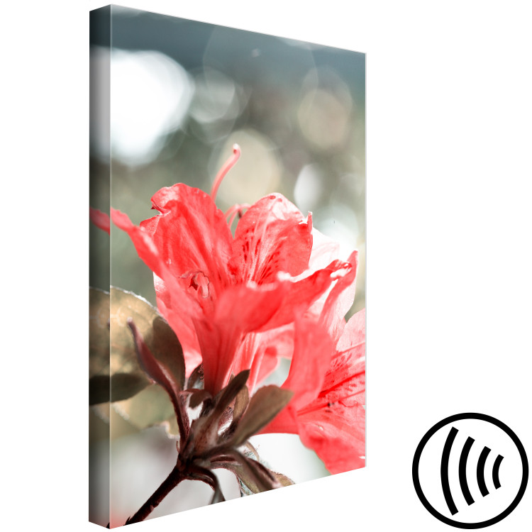 Canvas Print Hibiscus red - a minimalist photo of a twig and flowers 121621 additionalImage 6
