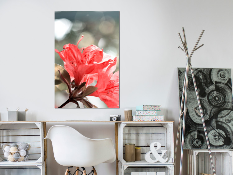 Canvas Print Hibiscus red - a minimalist photo of a twig and flowers 121621 additionalImage 3