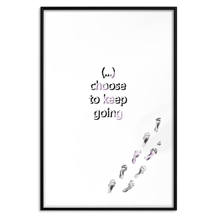 Wall Poster Choose to Keep Going - black English text and footprints 123221 additionalImage 15