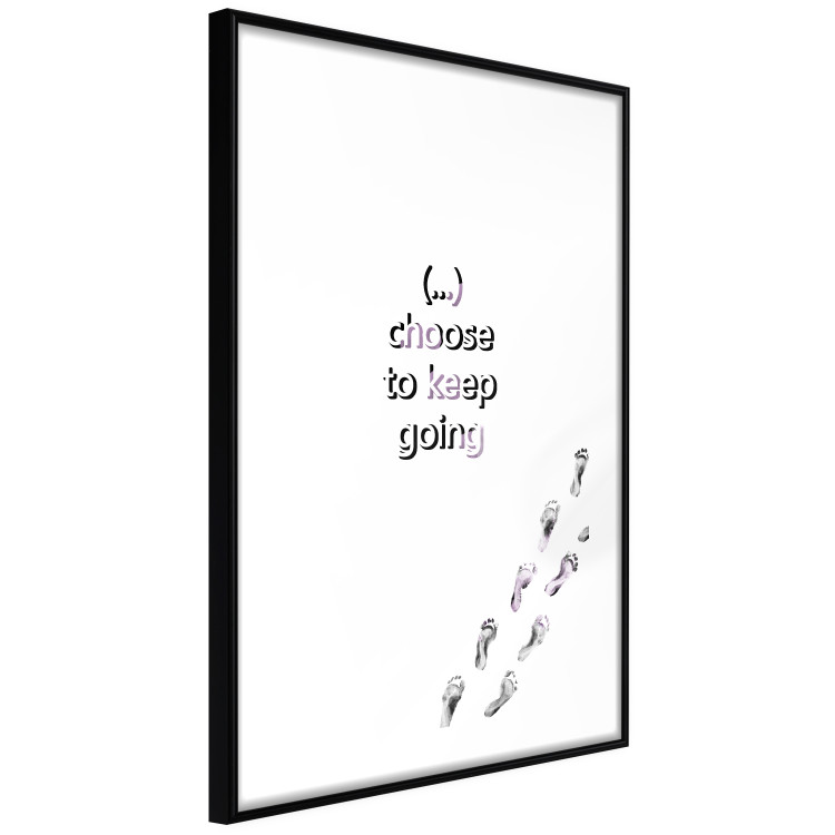 Wall Poster Choose to Keep Going - black English text and footprints 123221 additionalImage 11