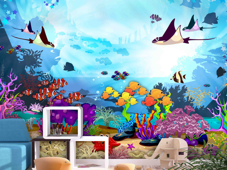 3D Underwater View Ray Fish Entire Room Bathroom Wallpaper Wall Mural Art  Decor