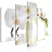 Canvas Blooming orchid - abstract theme with white flower on white background 123421 additionalThumb 2