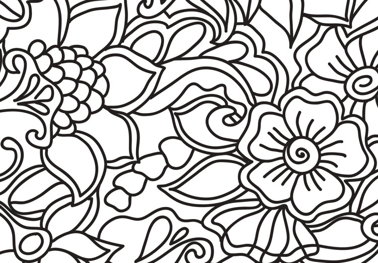 Canvas Heart with floral motifs - ethnic elements on white background 125221 additionalImage 4