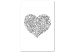 Canvas Heart with floral motifs - ethnic elements on white background 125221