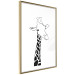 Poster Checkered Giraffe - black giraffe sketch on a contrasting white background 125721 additionalThumb 6