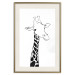Poster Checkered Giraffe - black giraffe sketch on a contrasting white background 125721 additionalThumb 19