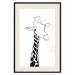 Poster Checkered Giraffe - black giraffe sketch on a contrasting white background 125721 additionalThumb 18