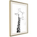 Poster Checkered Giraffe - black giraffe sketch on a contrasting white background 125721 additionalThumb 2