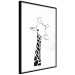 Poster Checkered Giraffe - black giraffe sketch on a contrasting white background 125721 additionalThumb 13