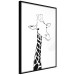 Poster Checkered Giraffe - black giraffe sketch on a contrasting white background 125721 additionalThumb 12