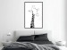 Poster Checkered Giraffe - black giraffe sketch on a contrasting white background 125721 additionalThumb 3