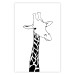 Poster Checkered Giraffe - black giraffe sketch on a contrasting white background 125721