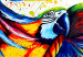 Poster Phenomenal Flight - abstract flying colorful parrot on a white background 127321 additionalThumb 10