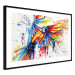 Poster Phenomenal Flight - abstract flying colorful parrot on a white background 127321 additionalThumb 8