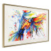 Poster Phenomenal Flight - abstract flying colorful parrot on a white background 127321 additionalThumb 3