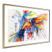 Poster Phenomenal Flight - abstract flying colorful parrot on a white background 127321 additionalThumb 9