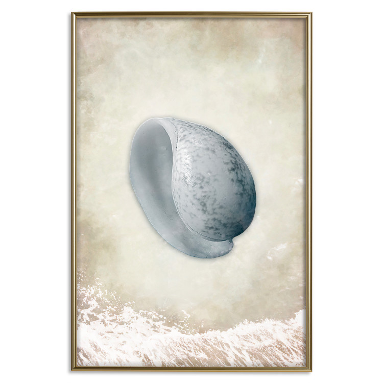 Wall Poster Tide - maritime composition of shell landscape on sand and wave background 127521 additionalImage 17