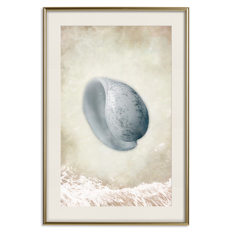 Wall Poster Tide - maritime composition of shell landscape on sand and wave background 127521 additionalImage 20