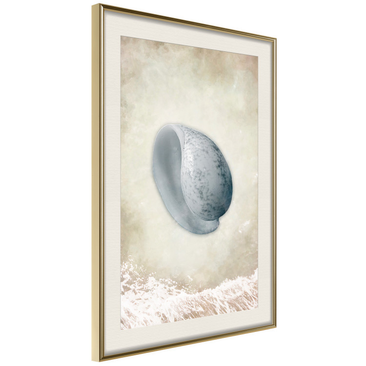 Wall Poster Tide - maritime composition of shell landscape on sand and wave background 127521 additionalImage 3