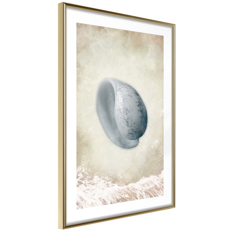 Wall Poster Tide - maritime composition of shell landscape on sand and wave background 127521 additionalImage 7