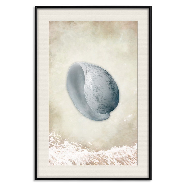 Wall Poster Tide - maritime composition of shell landscape on sand and wave background 127521 additionalImage 19