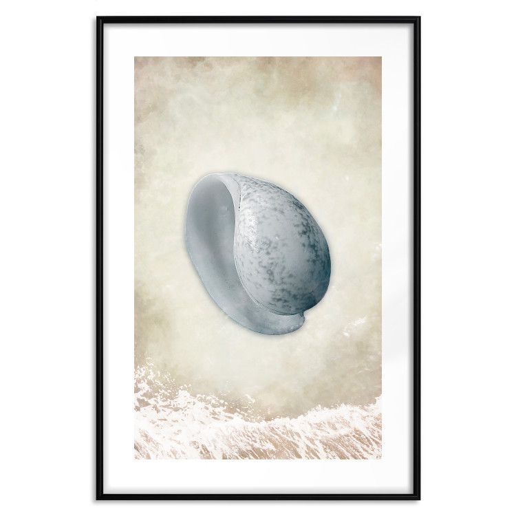 Wall Poster Tide - maritime composition of shell landscape on sand and wave background 127521 additionalImage 15
