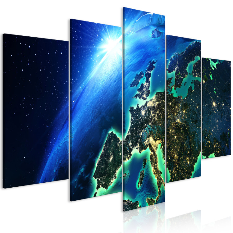 Canvas Print Blue Planet (5-part) wide - world seen from space 128821 additionalImage 2