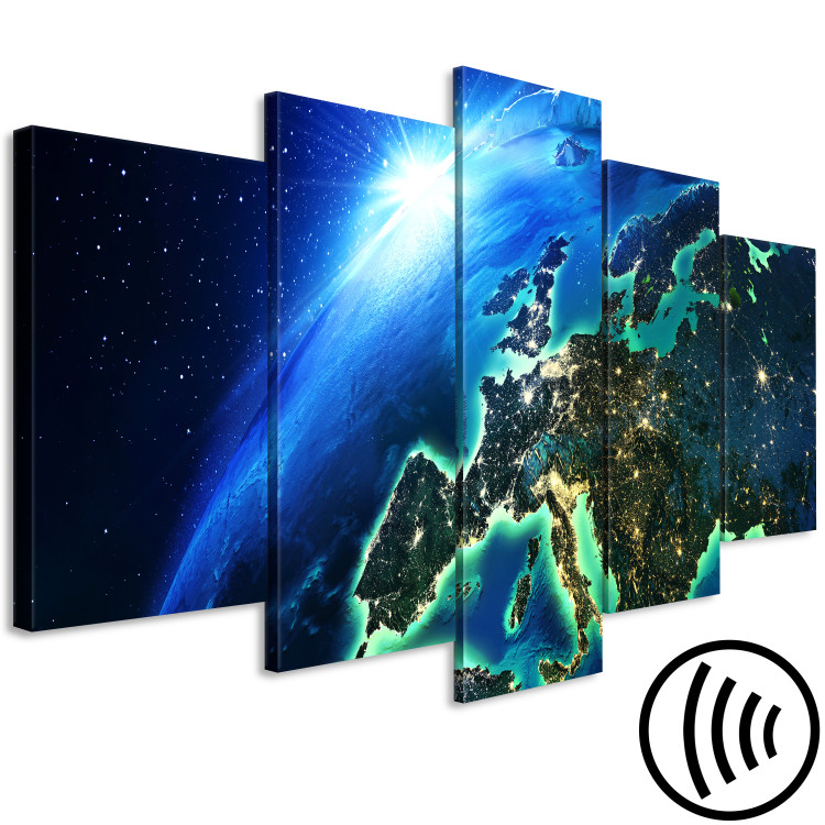 Canvas Print Blue Planet (5-part) wide - world seen from space 128821 additionalImage 6