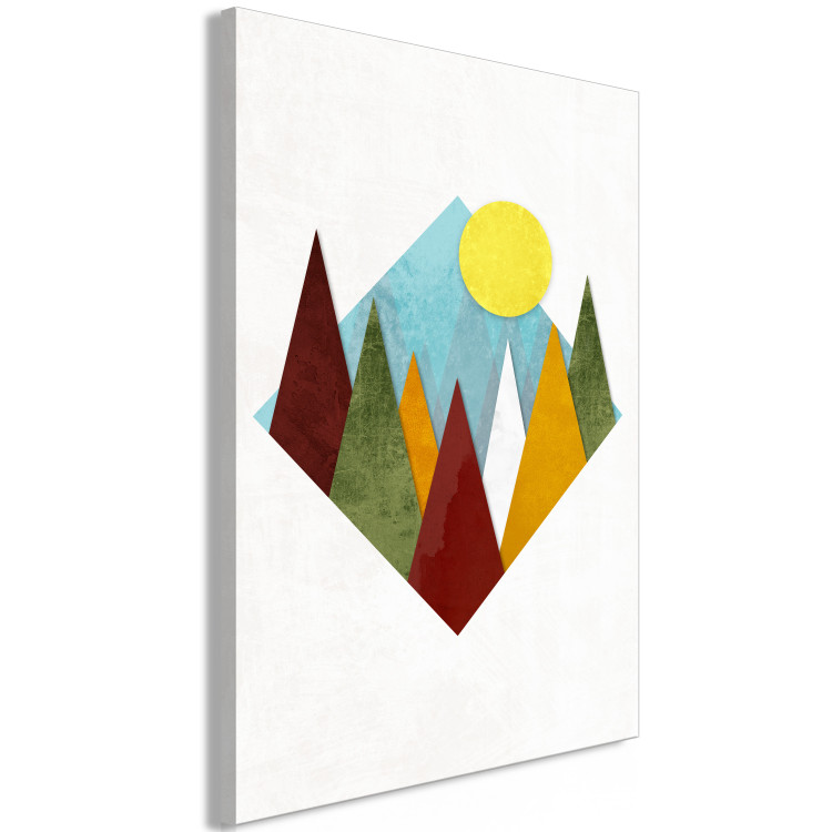 Canvas Mountain Morning (1-part) vertical - colorful abstract landscape 129321 additionalImage 2