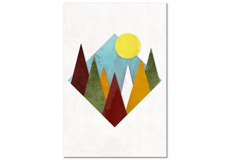 Canvas Mountain Morning (1-part) vertical - colorful abstract landscape 129321