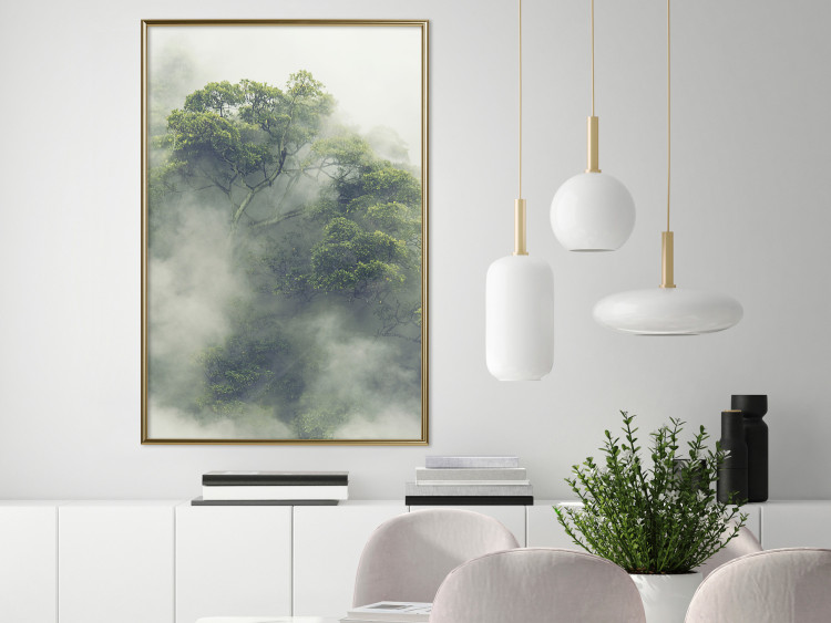 Wall Poster Misty Amazon - landscape of green tree crowns amidst dense fog 129421 additionalImage 5
