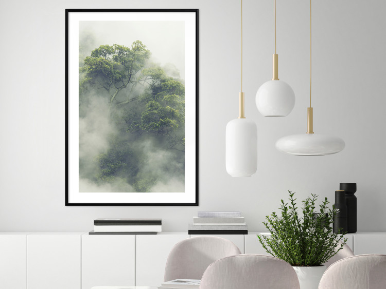 Wall Poster Misty Amazon - landscape of green tree crowns amidst dense fog 129421 additionalImage 18