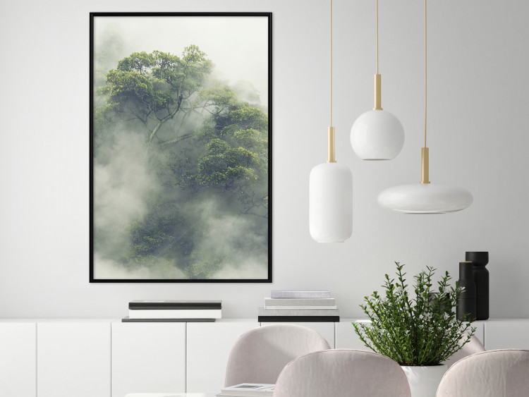 Wall Poster Misty Amazon - landscape of green tree crowns amidst dense fog 129421 additionalImage 4